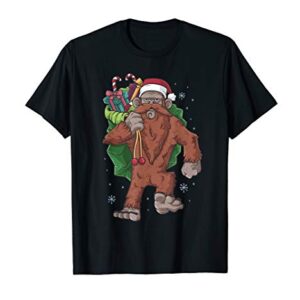 Santa Bigfoot Sasquatch Christmas Stocking Stuffer Gift T-Shirt