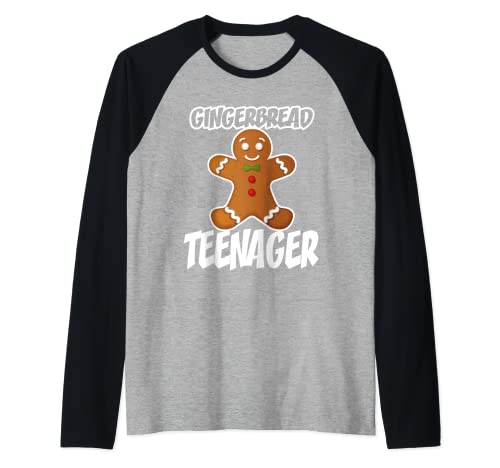 Gingerbread Teenager Christmas Stocking Stuffer Raglan Baseball Tee