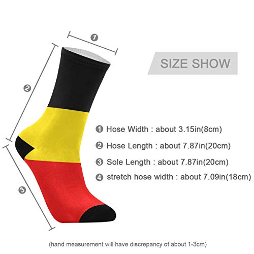 Belgium Flag Crew Socks for Men and Women 1 pair