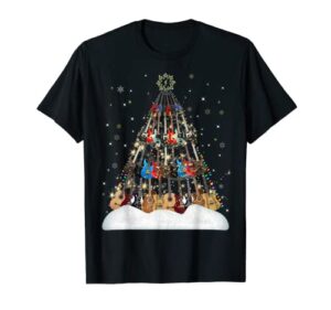 guitar christmas tree shirt musician xmas gift t-shirt men