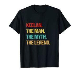 mens keelan the man the myth the legend t-shirt