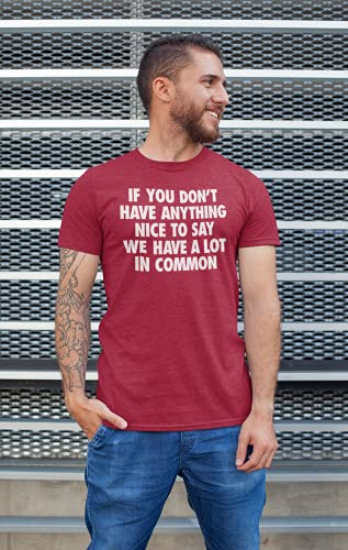 If You Don't Have Anything Nice to Say Funny T-Shirt, Cute Joke T Shirt Gifts for Men Heather Navy Medium