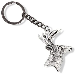 emerald park jewelry deer keychain | deer antler keychain for men and women great camping gadgets and country boy gifts for men hunting keychain or antler keychains for her and fun hunting gadgets or a camping gadget, silver, large