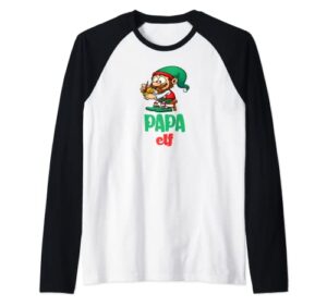 cute matching christmas apparel for festive family papa elf raglan baseball tee