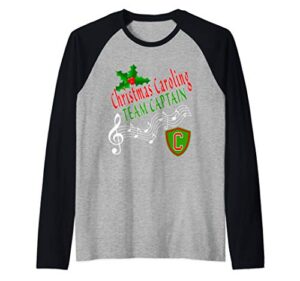 christmas caroling funny stocking stuffer gift raglan baseball tee