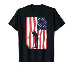american flag patriotic usa golf player club memorial t-shirt