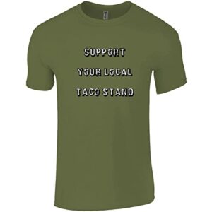 have it tall men’s support local taco’s graphic t shirt army large tall