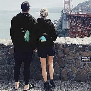 Liu Nian Couple Matching Hoodie Cute Cartoon Dinosaur Sweatshirt Long Sleeve Casual Drawstring Valentine's Day Pullover