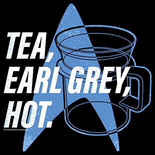 Men's Star Trek: The Next Generation Cup of Tea Earl Grey Hot, Captain Picard T-Shirt - Black - Large