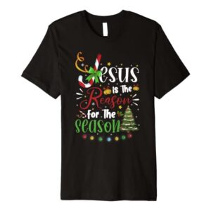 Christian Jesus The Reason Christmas Stocking Stuffer Premium T-Shirt