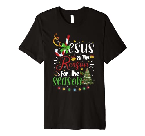 Christian Jesus The Reason Christmas Stocking Stuffer Premium T-Shirt