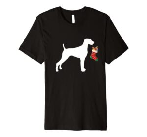 weimaraner christmas stocking stuffer dog premium t-shirt