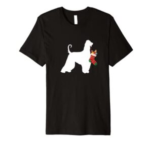 afghan hound christmas stocking stuffer dog premium t-shirt