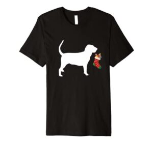 bloodhound christmas stocking stuffer dog premium t-shirt