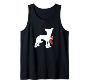 chinese crested christmas stocking stuffer dog tank top