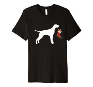 english pointer christmas stocking stuffer dog premium t-shirt