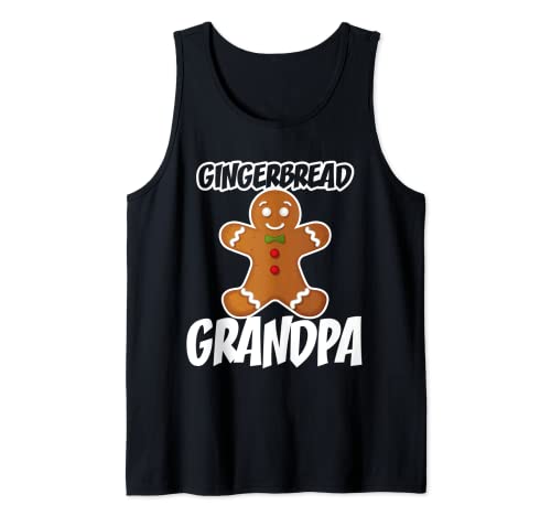 Mens Gingerbread Grandpa Christmas Stocking Stuffer Tank Top