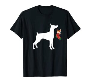 miniature pinscher christmas stocking stuffer dog t-shirt