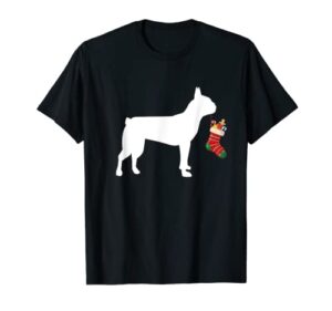 boston terrier christmas stocking stuffer dog t-shirt