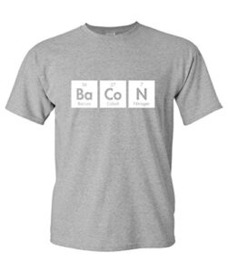 the elements of bacon funny science novelty mens funny t shirts xl sport grey