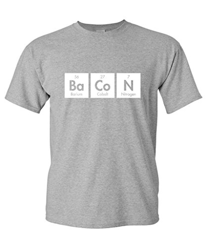 The Elements of Bacon Funny Science Novelty Mens Funny T Shirts XL Sport Grey