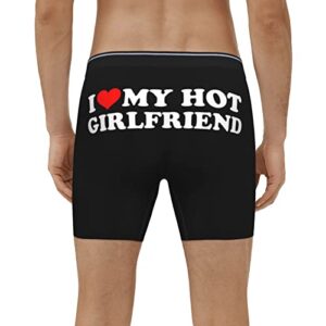 ONVOWO Heart I Love My Hot Girlfriend Gifts Black Mens Trunks Underwear Stretch Underpants Mens Boxer Briefs Mens Boxers