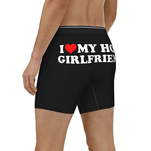 ONVOWO Heart I Love My Hot Girlfriend Gifts Black Mens Trunks Underwear Stretch Underpants Mens Boxer Briefs Mens Boxers