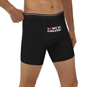 ONVOWO Heart I Love My Hot Girlfriend Gifts Black Mens Trunks Underwear Stretch Underpants Mens Boxer Briefs Mens Boxers