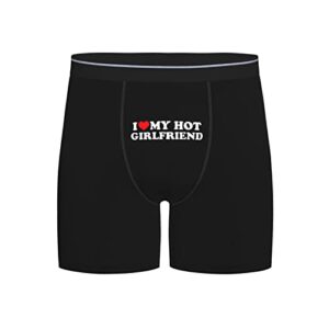 ONVOWO Heart I Love My Hot Girlfriend Gifts Black Mens Trunks Underwear Stretch Underpants Mens Boxer Briefs Mens Boxers