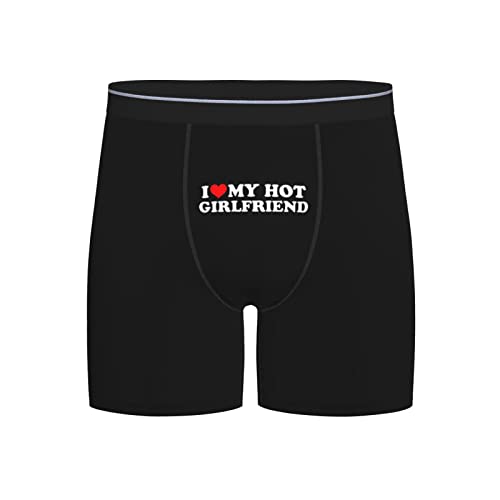 ONVOWO Heart I Love My Hot Girlfriend Gifts Black Mens Trunks Underwear Stretch Underpants Mens Boxer Briefs Mens Boxers