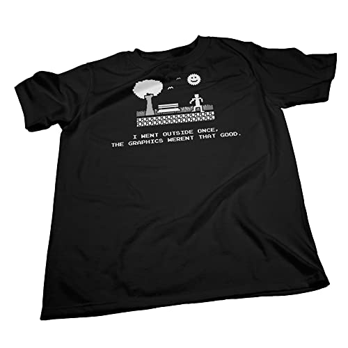 I Went Outside Once The Graphics Weren't That Good - Funny Gamer Shirt for Men - F/Maroon-Lg