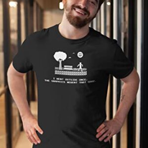 I Went Outside Once The Graphics Weren't That Good - Funny Gamer Shirt for Men - F/Maroon-Lg