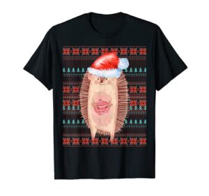ugly christmas santa costume christmas hedgehog lovers t-shirt