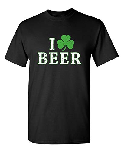 I Clover Beer Men's Patty Irish Funny St Patrick's Day T Shirt L Black1