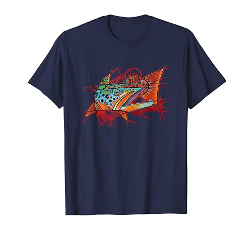 Cubist Brown Trout Fishing T-Shirt Derek DeYoung