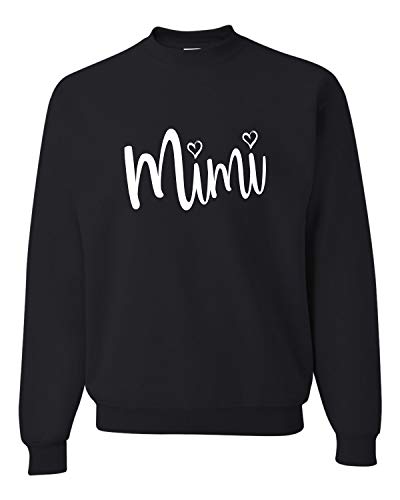 Go All Out XXX-Large Black Adult Mimi Heart Grandma Sweatshirt Crewneck