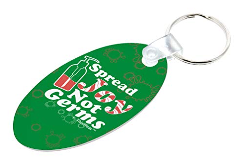 ThisWear Stocking Stuffer Keychain 2020 Spread Joy Not Germs 2-Pack Aluminum Oval Keychain