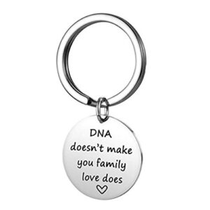 gomyie dna doesn’t make you family,love does keychain love family jewelry(silver color)
