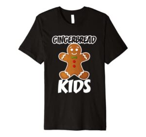 gingerbread kids christmas stocking stuffer premium t-shirt