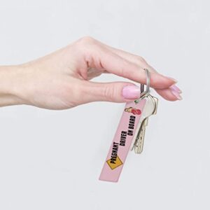 Pregnant Driver Keychain - Funny Key Ring - Printed Keychain