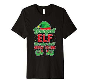 youngest elf christmas cute child premium t-shirt