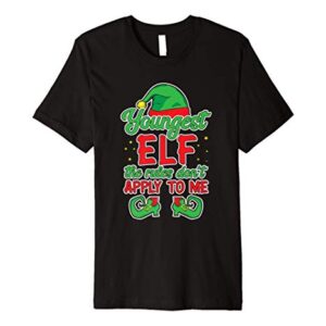 Youngest Elf Christmas Cute Child Premium T-Shirt