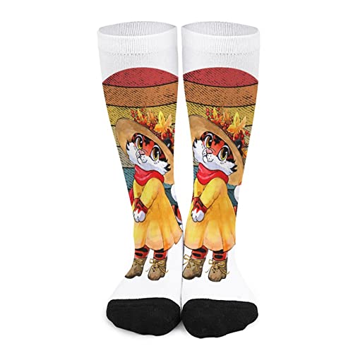 Retro Sunset Tiger Halloween Autumn Socks for Women Socks for Men Crew Socks for Boys Mid Socks for Girls Stocking Stuffers for Teens Casual Athletic Sport Dress Socks