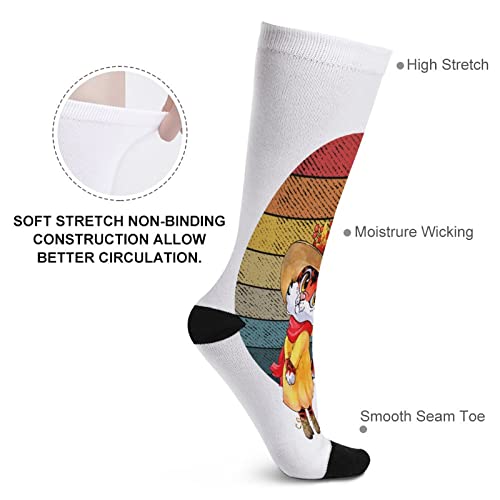 Retro Sunset Tiger Halloween Autumn Socks for Women Socks for Men Crew Socks for Boys Mid Socks for Girls Stocking Stuffers for Teens Casual Athletic Sport Dress Socks