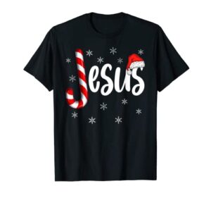 christian jesus is the reason candy cane religious christmas t-shirt