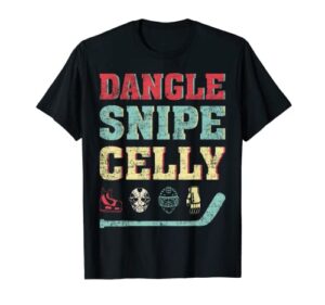 funny hockey lover tee dangle snipe celly hockey t-shirt