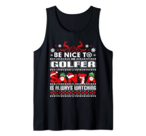 golfing gift for golfer ugly christmas sweater funny golf tank top