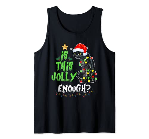 Is This Enough Jolly Grumpy Santa Cat Merry Christmas Tank Top