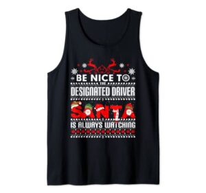 designated driver ugly christmas sweater gift sober drivers tank top