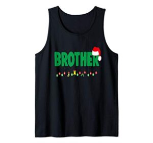 christmas brother sibling santa matching family tank top